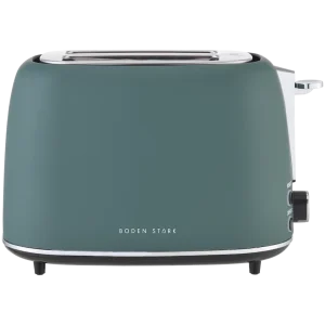Boden Stark Matte Stainless Steel Toaster - Green