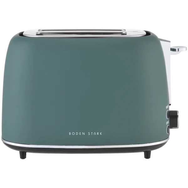Boden Stark Matte Stainless Steel Toaster - Green