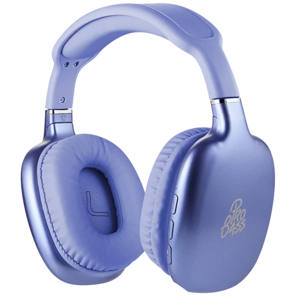 Pro Bass Retro Bluetooth Wireless Headphone with PU Case - Purple
