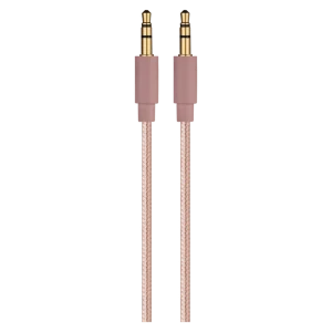 Premio Braided AUX Cable 2m - Rose Gold