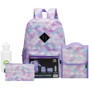 Quest 4-Piece Backpack Set Mermaid Tail Lilac