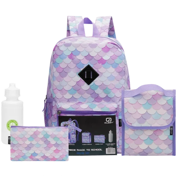 1-369 Quest 4-Piece Backpack Set Mermaid Tail Lilac