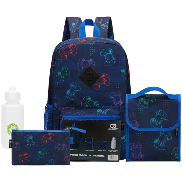 1-370 Quest 4-Piece Backpack Set Gamer Navy