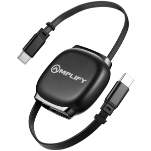 Amplify Revo Series USB C to USB C Retractable Cable Fast Charging Cable