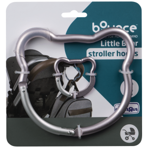 Bounce Stroller Hook 2pk Bear Pink