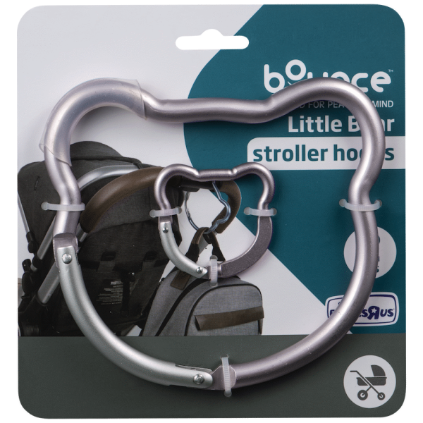 1-3884 Bounce Stroller Hook 2pk Bear Pink