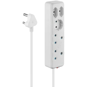 SWITCHED 5 Way Multiplug - White