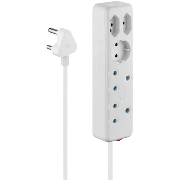 1-390 SWITCHED 5 Way Multiplug - White