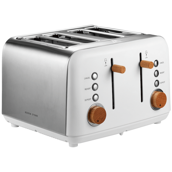 1-3937 Boden Stark Anson Collection 4 Slice SS Toaster White