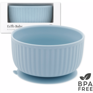 1-4074 Echo Baby Silicone Suction Bowl - Powder Blue