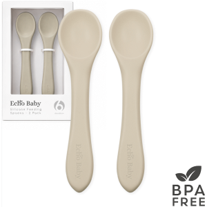 1-4085 Echo Baby Silicone Feeding Spoons 2-Pack - Ivory