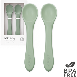 1-4087 Echo Baby Silicone Feeding Spoons 2-Pack - Sage