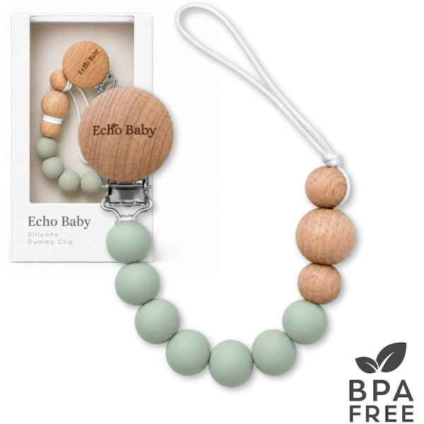 Echo Baby Silicone Dummy Clip - Sage