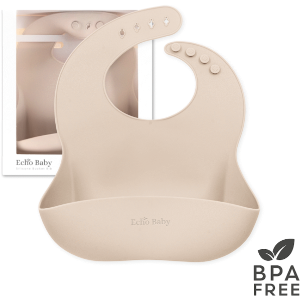 Echo Baby Silicone Bucket Bib - Ivory