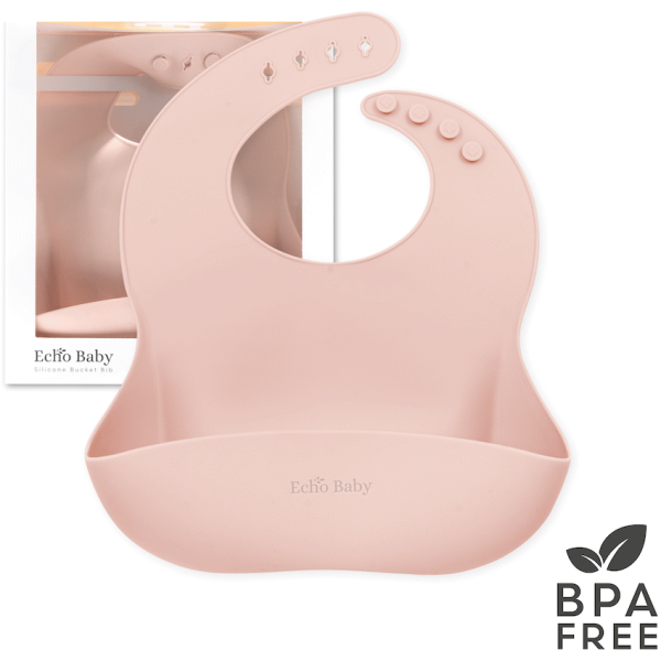 Echo Baby Silicone Bucket Bib - Rose