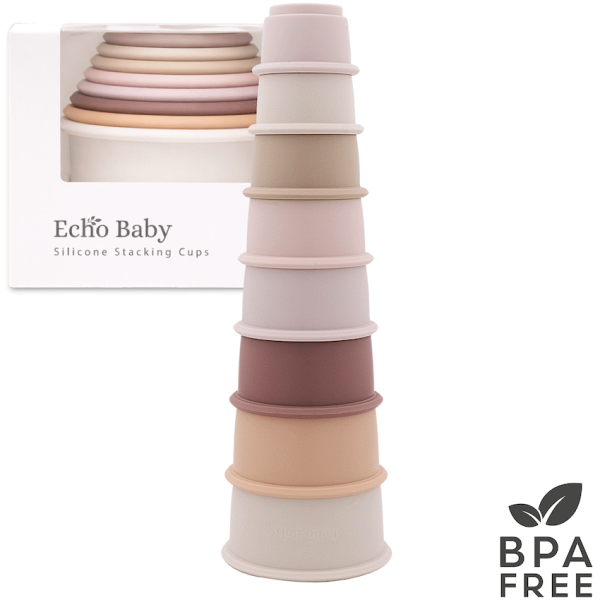 1-4116 Echo Baby Silicone Stacking Cups - Sunset