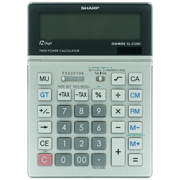 Sharp El2128V Semi-Desk Calculator