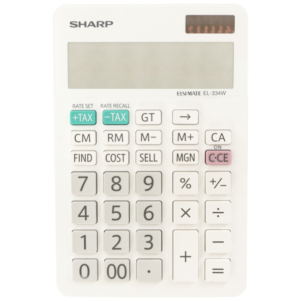 1-4147 Sharp ElsiMate EL334WB - 12 Digit Desk Calculator