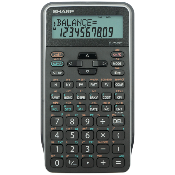 1-4149 Sharp EL-738 XTB - Advanced Financial Calculator NEW DESIGN