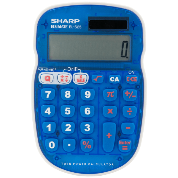 1-4170 Sharp EL-S25 Calculator - Blue - Blister