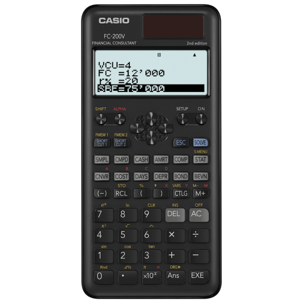 1-4183 Casio FC-200V Financial Calculator