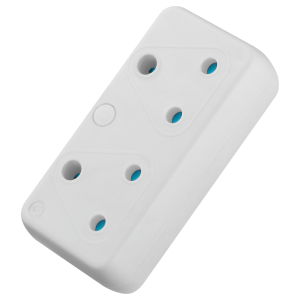 Ellies 2-Way 3-Pin 16A Adaptor – White