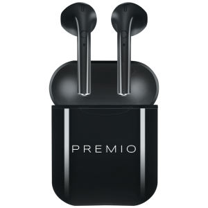 1-4493 Premio V4 + Series TWS Earphones + Charging Case + Cover - Black with White Cover