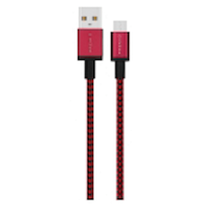 Premio braided Micro USB cable Black/ Red 1.8m