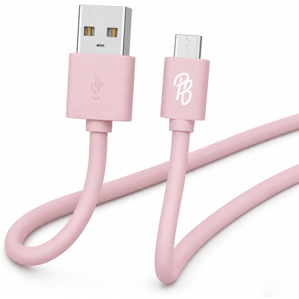 1-4507 Pro Bass Power Series Boxed Round Micro USB Cable - Pastel Pink 1m