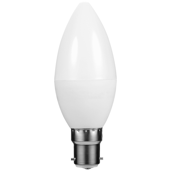 SWITCHED 5W Candle LED Light Bulb B22 - Warm White