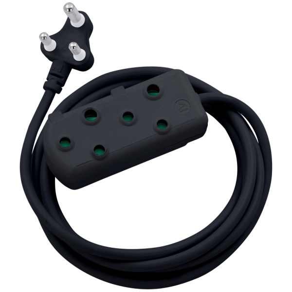 Switched Heavy Duty Side by Side (SBS) Extension Leads 10m - BK