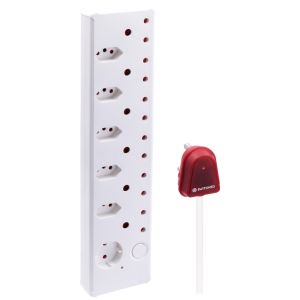 1-4930 Switched 12-Way High Surge Multiplug 0.5m - White