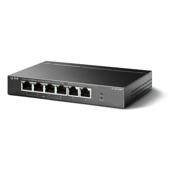 1-4996 TP-Link TL-SF1006P 6-Port 10/100Mbps Desktop Switch with 4-Port PoE+