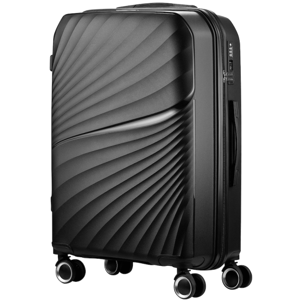 1-5068 Travelwize Quartz PP 76cm 4-Wheel Spinner Luggage - Black