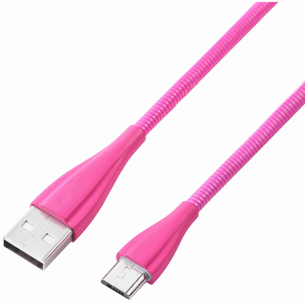 1-5220 Volkano Fashion Series Micro USB Cable 1.8m - Lumo - Pink