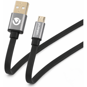 1-5230 VolkanoX Couple Series Micro USB Premium Twin Pack 1m Charge/Data Cable - Black