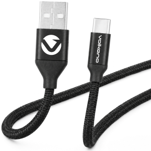 Volkano Weave Series Braided USB A to Type-C Cable 1.2m 60w - Black