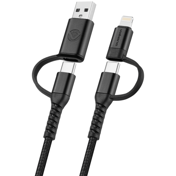 1-5260 Volkano Weave Series 4-in-1 Charge & Data Cable 60w - 1.2m/4ft