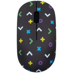1-5265 Tag Series 2.4G Wireless Optical Mouse with Nano USB and Type-C Receiver - Black Geo