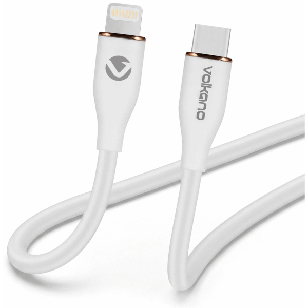1-5322 Volkano Flexi Series Type-C to MFI Lightning 1.5m 27w - White