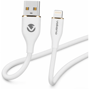 Volkano Flexi Series USB to MFI Lightning 1.5m 5v 2.4a 12w - White