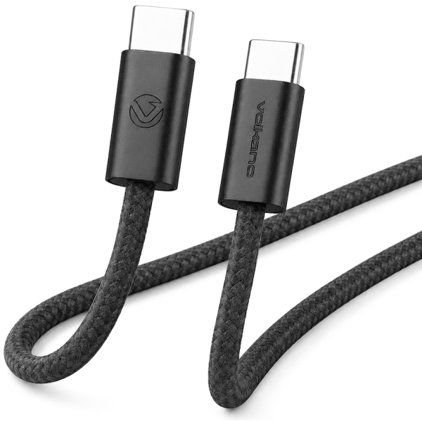 Volkano Weave Series 60w USB C to USB C 1.2m-Black