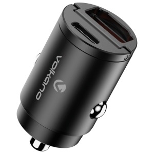 1-5534 Volkano Veilix Series 45w PD Dual USB-A and USB-C Ultra Small Car Charger - Black