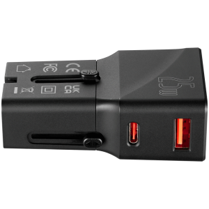1-5539 Volkano Globetrotter Series 25w Dual USB + Type-C Mini Travel Adaptor