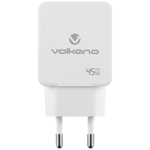 Volkano Potent Plus series 45W GaN Compact Dual USB and USB-C PD Wall Charger