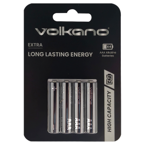 1-5556 Volkano Extra series Alkaline Batteries AAA pack of 4