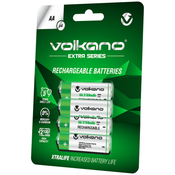 Volkano Extra Series Rechargeable AA Batteries - 4 Pack