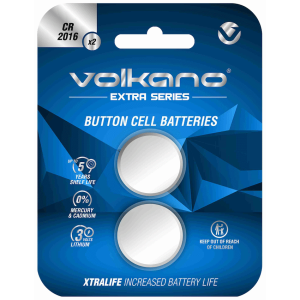 1-5559 Volkano Extra Series CR2016 Pack of 2 Batteries