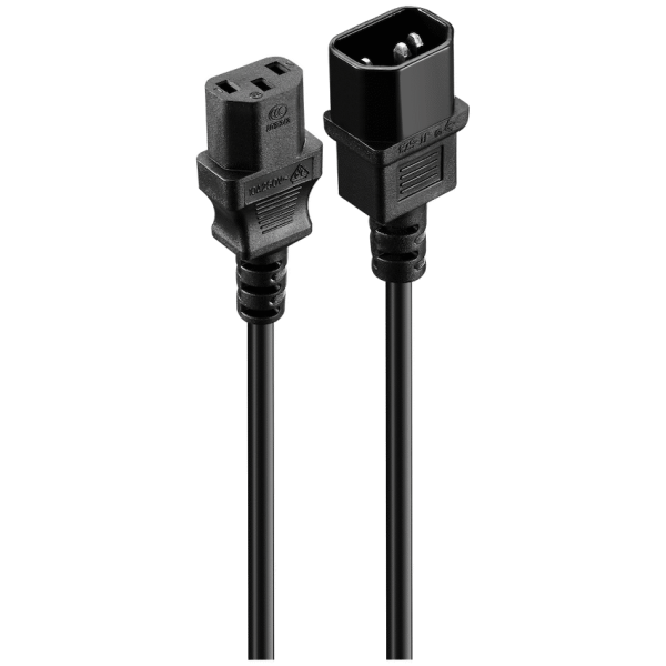 1-5561 Volkano Presto Series Power Cable - 3 Pin IEC Extension 1.8m, 10a - Black
