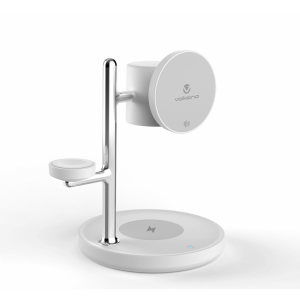 1-5567 Volkano Lumen Series 3-in-1 Magnetic 25W Qi2.2 Wireless Charging Station - White